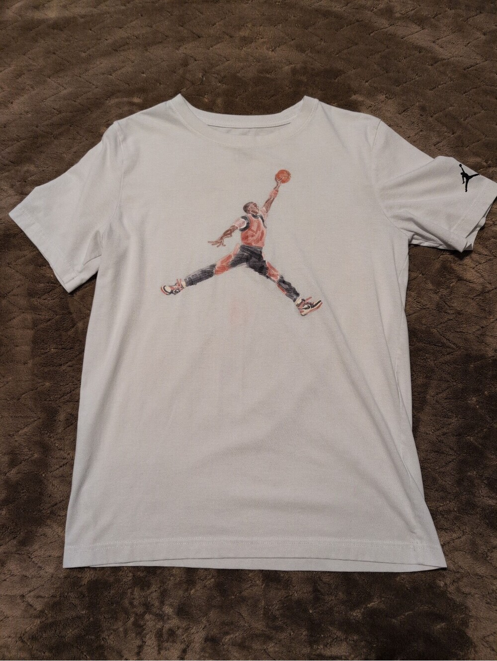 Jordan White Graphic Basketball T-Shirt XL 13 to 15 yrs youth